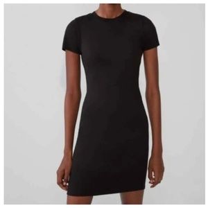 Zara Trafaluc Black Ribbed Tee Shirt Dress Size S